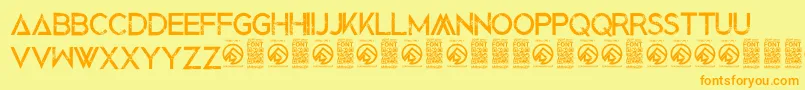 BlackedoutRegular Font – Orange Fonts on Yellow Background