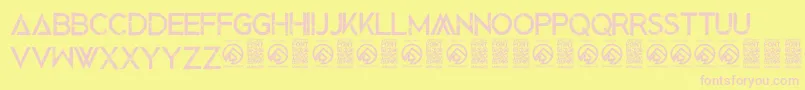 BlackedoutRegular Font – Pink Fonts on Yellow Background