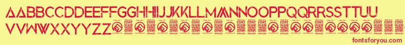 BlackedoutRegular Font – Red Fonts on Yellow Background