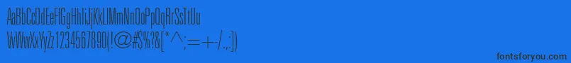フォントUniversltstdThinultracn – 黒い文字の青い背景