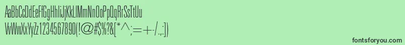 Czcionka UniversltstdThinultracn – czarne czcionki na zielonym tle