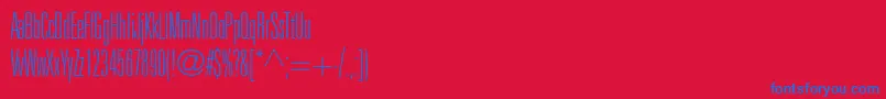 UniversltstdThinultracn-fontti – siniset fontit punaisella taustalla