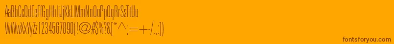 UniversltstdThinultracn-Schriftart – Braune Schriften auf orangefarbenem Hintergrund