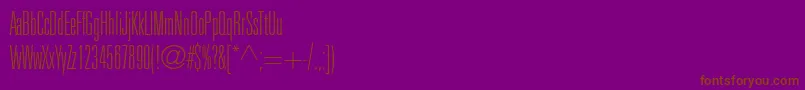フォントUniversltstdThinultracn – 紫色の背景に茶色のフォント