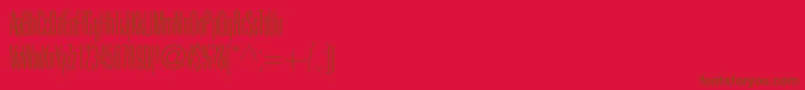 フォントUniversltstdThinultracn – 赤い背景に茶色の文字