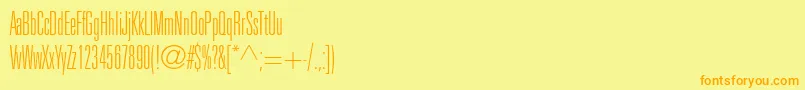 Шрифт UniversltstdThinultracn – оранжевые шрифты на жёлтом фоне