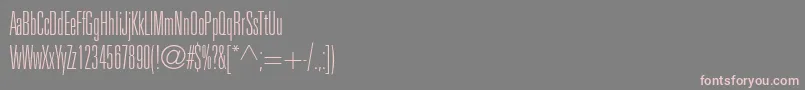 フォントUniversltstdThinultracn – 灰色の背景にピンクのフォント
