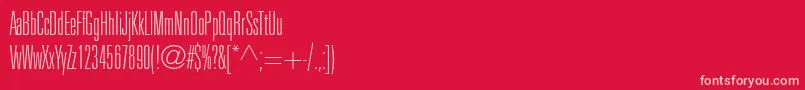 フォントUniversltstdThinultracn – 赤い背景にピンクのフォント