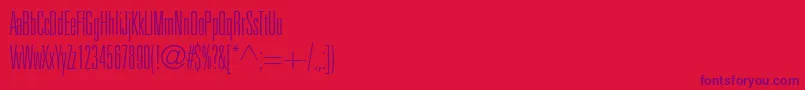Czcionka UniversltstdThinultracn – fioletowe czcionki na czerwonym tle