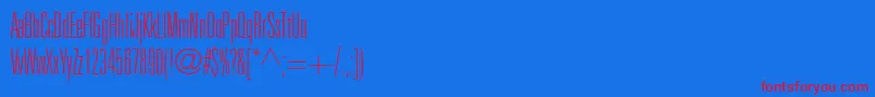 フォントUniversltstdThinultracn – 赤い文字の青い背景