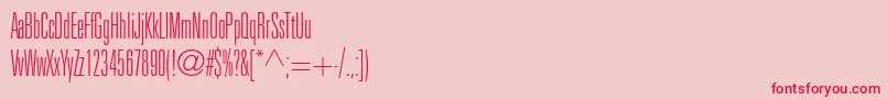 フォントUniversltstdThinultracn – ピンクの背景に赤い文字