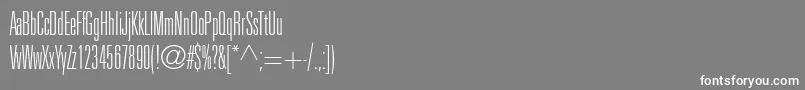フォントUniversltstdThinultracn – 灰色の背景に白い文字