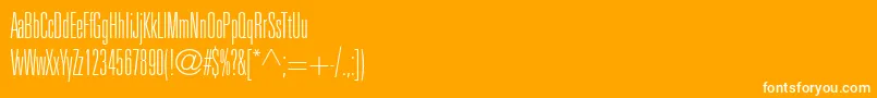 UniversltstdThinultracn-Schriftart – Weiße Schriften auf orangefarbenem Hintergrund