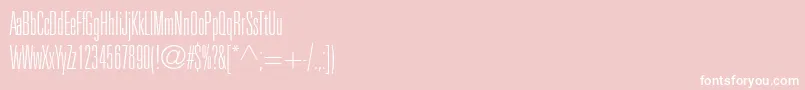 Fonte UniversltstdThinultracn – fontes brancas em um fundo rosa