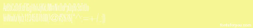 フォントUniversltstdThinultracn – 黄色い背景に白い文字