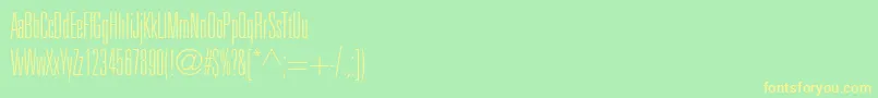 Czcionka UniversltstdThinultracn – żółte czcionki na zielonym tle