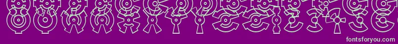 フォントAnilloo – 紫の背景に緑のフォント