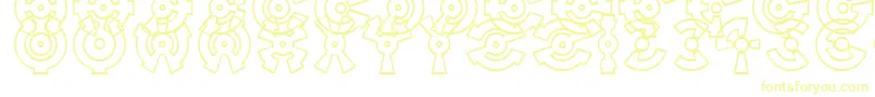 Czcionka Anilloo – żółte czcionki na białym tle
