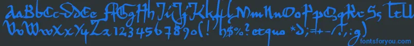 フォントHermandec – 黒い背景に青い文字