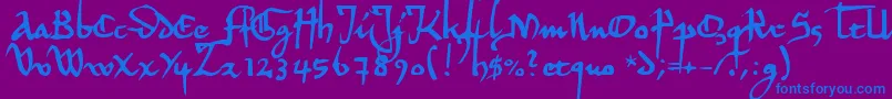 Hermandec Font – Blue Fonts on Purple Background