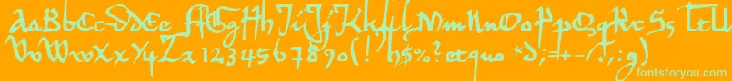 Hermandec Font – Green Fonts on Orange Background