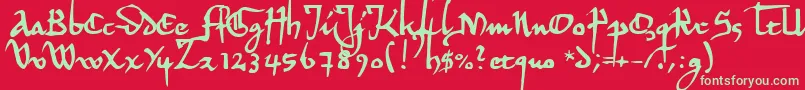 Hermandec Font – Green Fonts on Red Background