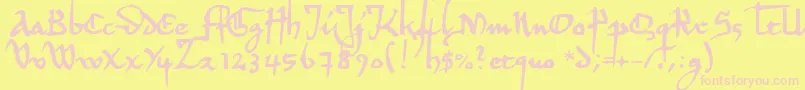 フォントHermandec – ピンクのフォント、黄色の背景