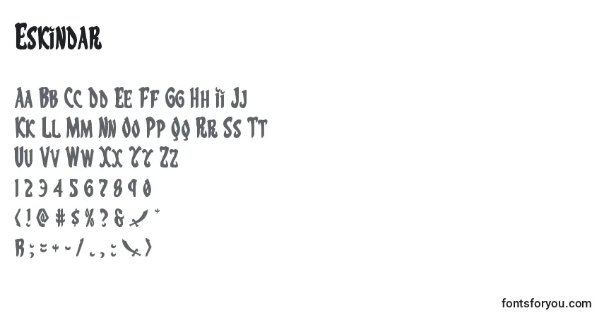 Czcionka Eskindar – alfabet, cyfry, specjalne znaki