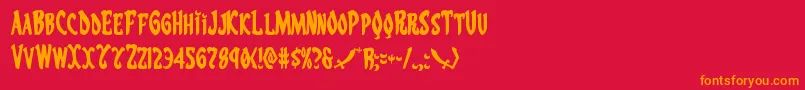 Шрифт Eskindar – оранжевые шрифты на красном фоне