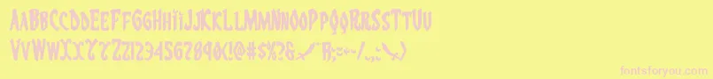 Fonte Eskindar – fontes rosa em um fundo amarelo