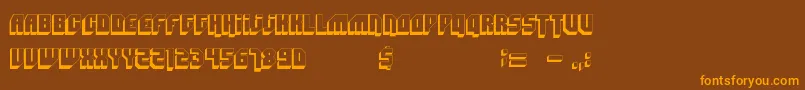 Badmofo-Schriftart – Orangefarbene Schriften auf braunem Hintergrund