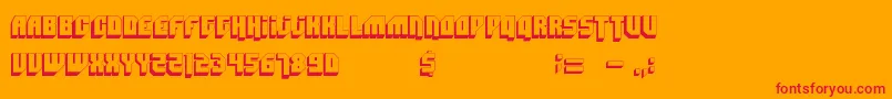 Badmofo-Schriftart – Rote Schriften auf orangefarbenem Hintergrund