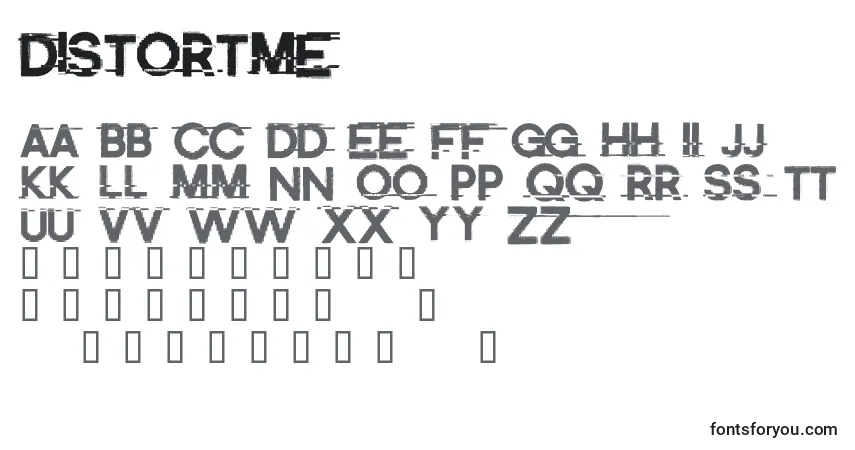 Schriftart DistortMe – Alphabet, Zahlen, spezielle Symbole