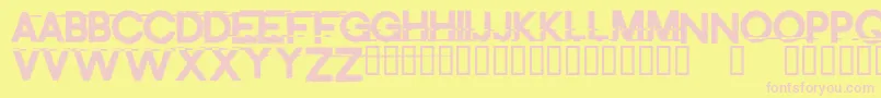 DistortMe Font – Pink Fonts on Yellow Background