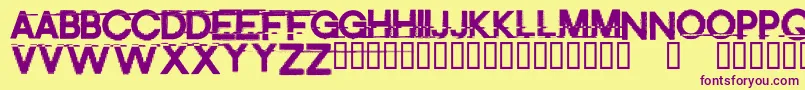 DistortMe Font – Purple Fonts on Yellow Background