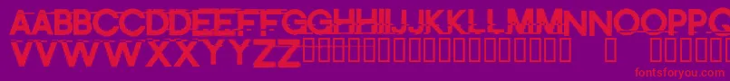 DistortMe-Schriftart – Rote Schriften auf violettem Hintergrund