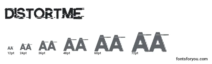 Größen der Schriftart DistortMe