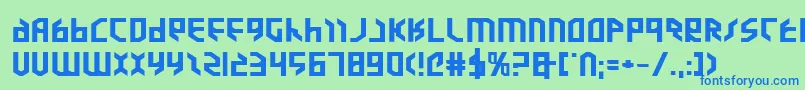 フォントValkyrieExpbold – 青い文字は緑の背景です。