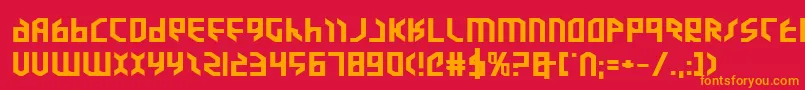 フォントValkyrieExpbold – 赤い背景にオレンジの文字