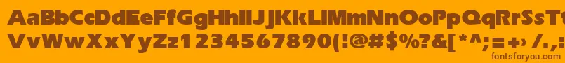 Weitere Informationen zur ErikaRusBold-Schriftart ErikaRusBold-Schriftart – Braune Schriften auf orangefarbenem Hintergrund