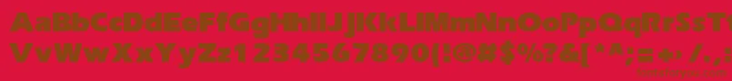 ErikaRusBold-fontti – ruskeat fontit punaisella taustalla