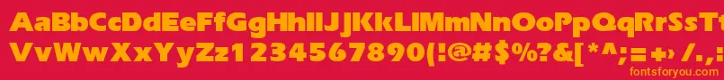 ErikaRusBold Font – Orange Fonts on Red Background