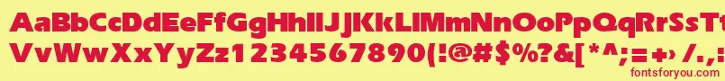 Czcionka ErikaRusBold – czerwone czcionki na żółtym tle