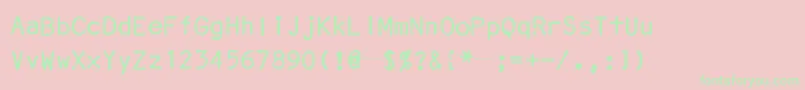 SmithCoronaEc1100MiniGothic Font – Green Fonts on Pink Background