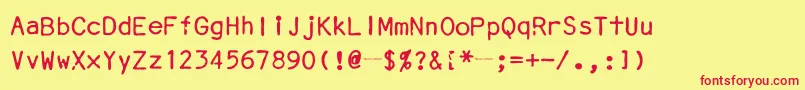 SmithCoronaEc1100MiniGothic Font – Red Fonts on Yellow Background