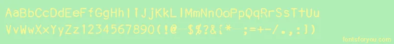 SmithCoronaEc1100MiniGothic Font – Yellow Fonts on Green Background