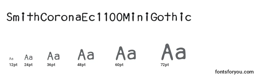 SmithCoronaEc1100MiniGothic Font Sizes