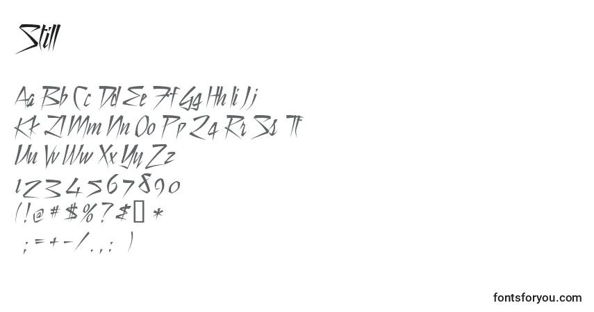Schriftart Still – Alphabet, Zahlen, spezielle Symbole