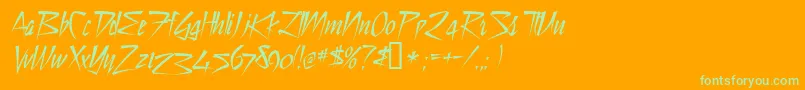 Still Font – Green Fonts on Orange Background