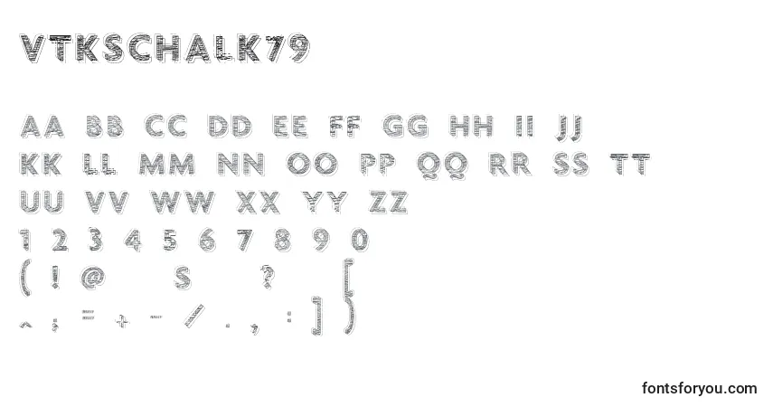 Czcionka VtksChalk79 – alfabet, cyfry, specjalne znaki